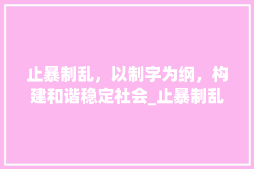 止暴制乱，以制字为纲，构建和谐稳定社会_止暴制乱中制字的意思