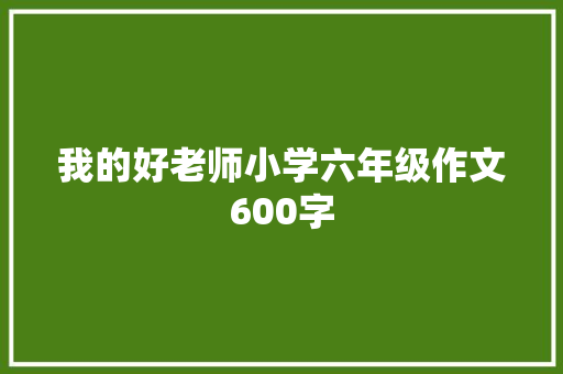 我的好老师小学六年级作文600字