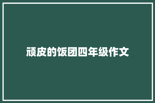 顽皮的饭团四年级作文 写作素材