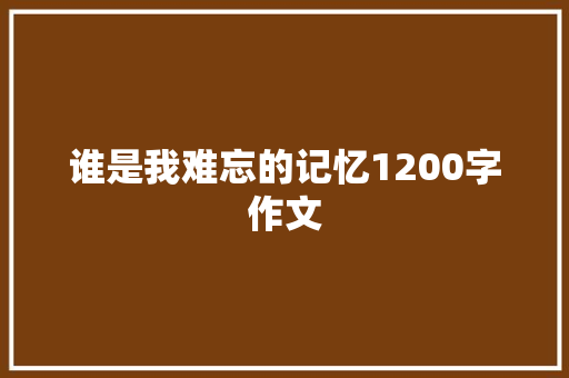 谁是我难忘的记忆1200字作文 简历模板