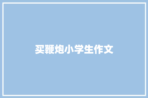 买鞭炮小学生作文