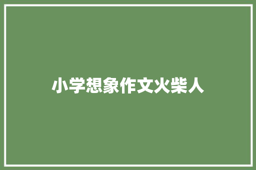 小学想象作文火柴人