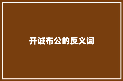开诚布公的反义词 报告写作