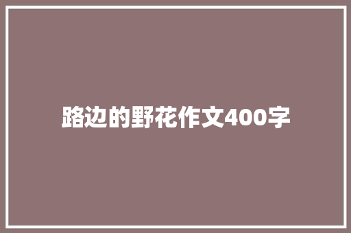 路边的野花作文400字 范文赏析