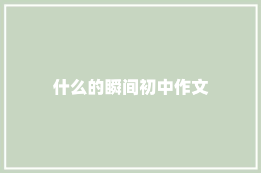 什么的瞬间初中作文 商业文案