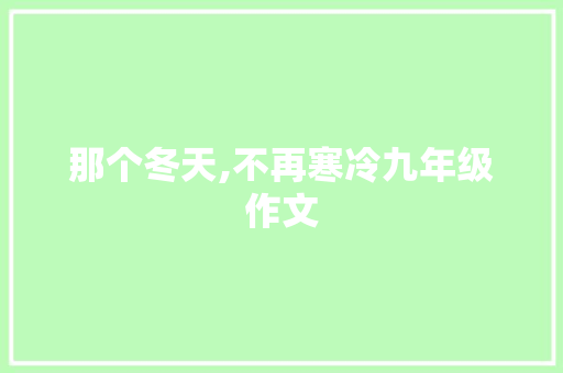 那个冬天,不再寒冷九年级作文