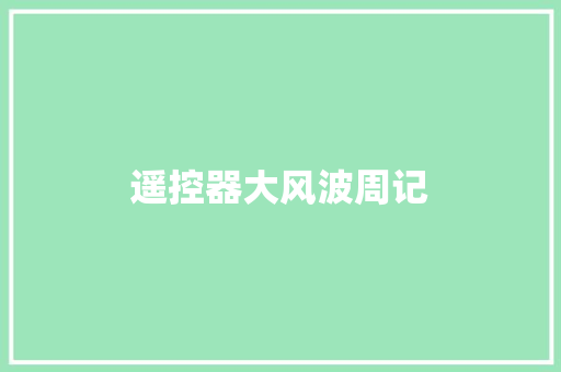 遥控器大风波周记