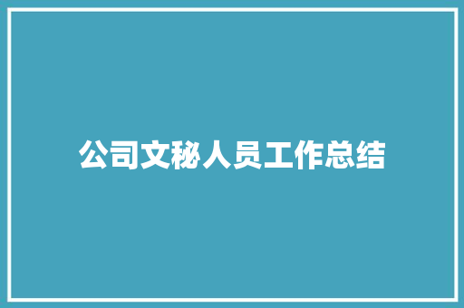 公司文秘人员工作总结