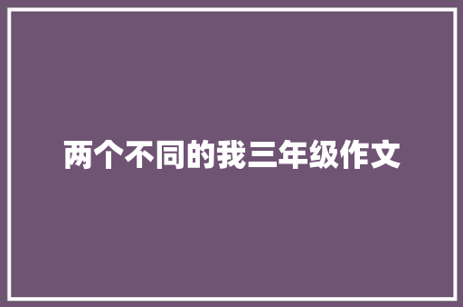 两个不同的我三年级作文 写作素材