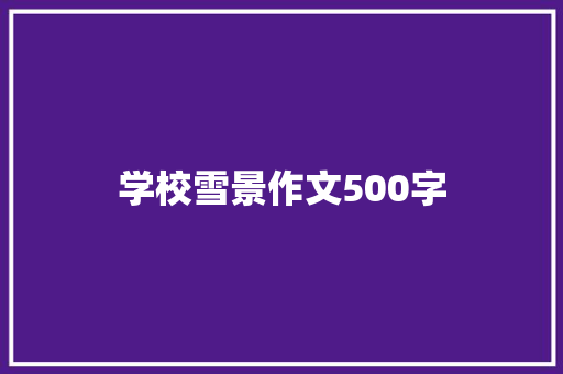 学校雪景作文500字