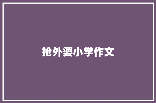 抢外婆小学作文