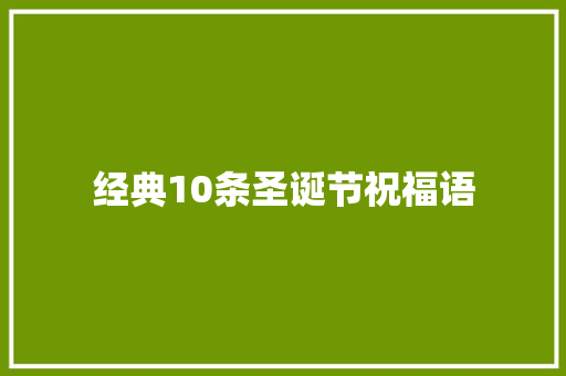 经典10条圣诞节祝福语 报告写作