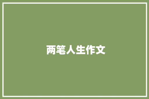  两笔人生作文 写作素材