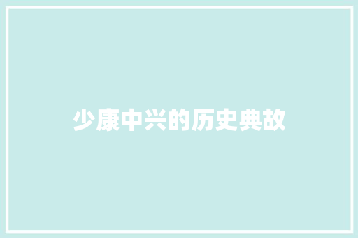 少康中兴的历史典故 报告写作