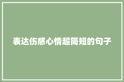 表达伤感心情超简短的句子