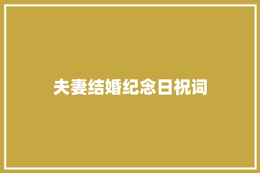 夫妻结婚纪念日祝词 写作技巧