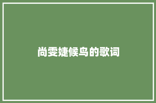 尚雯婕候鸟的歌词 简历模板