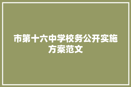 市第十六中学校务公开实施方案范文 词汇积累