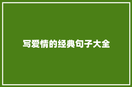 写爱情的经典句子大全 词汇积累
