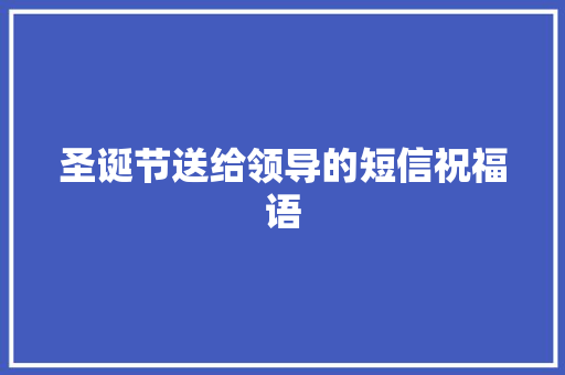 圣诞节送给领导的短信祝福语 写作社区