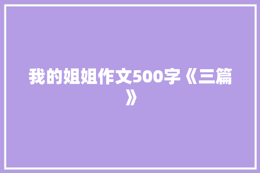 我的姐姐作文500字《三篇》 词汇积累