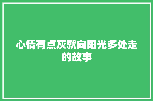 心情有点灰就向阳光多处走的故事