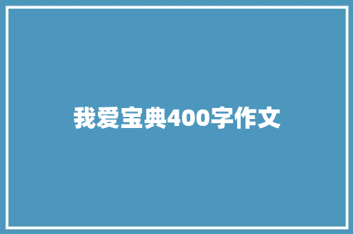 我爱宝典400字作文