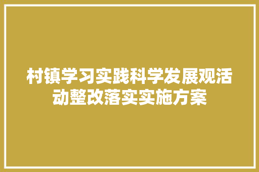 村镇学习实践科学发展观活动整改落实实施方案 商业文案