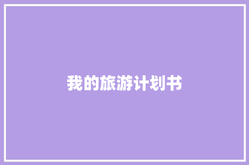 我的旅游计划书 报告写作