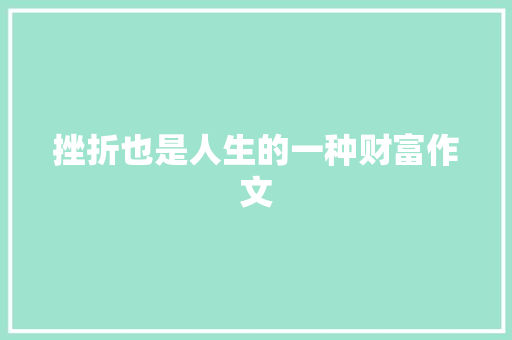 挫折也是人生的一种财富作文 词汇积累