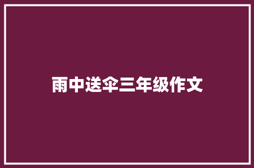 雨中送伞三年级作文