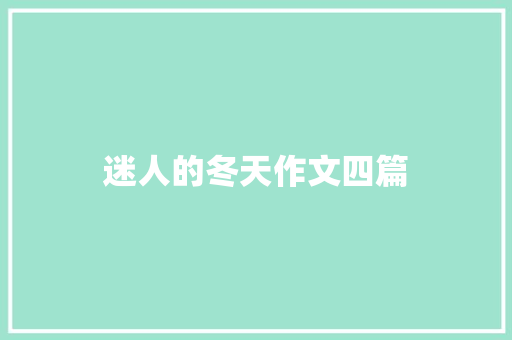 迷人的冬天作文四篇