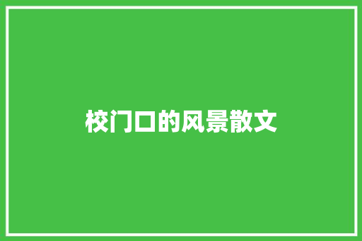 校门口的风景散文