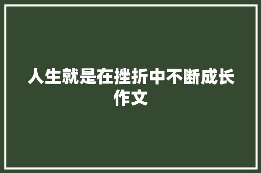 人生就是在挫折中不断成长作文 简历模板