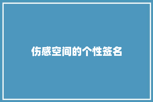 伤感空间的个性签名 范文赏析