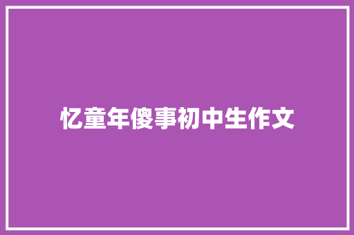 忆童年傻事初中生作文
