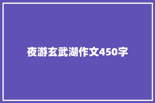 夜游玄武湖作文450字 写作素材
