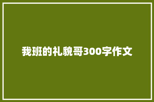 我班的礼貌哥300字作文