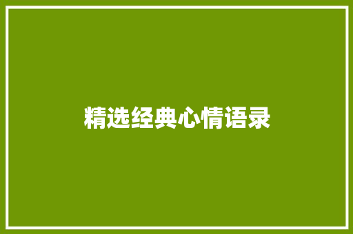 精选经典心情语录 报告写作
