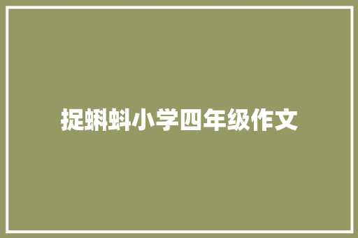 捉蝌蚪小学四年级作文