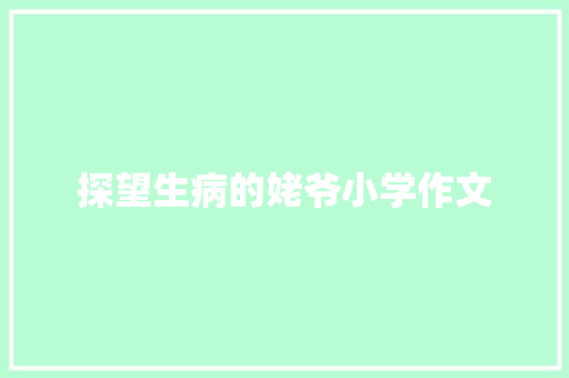 探望生病的姥爷小学作文