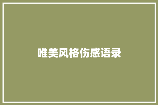 唯美风格伤感语录 简历模板