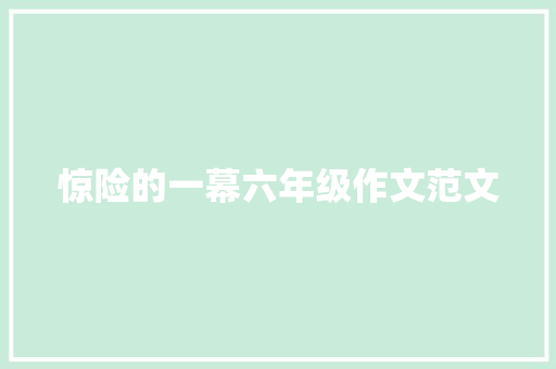 惊险的一幕六年级作文范文 词汇积累