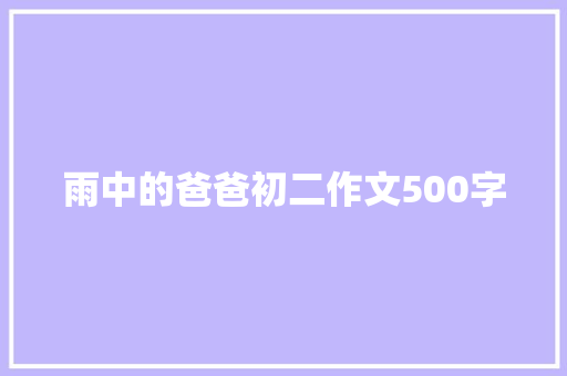 雨中的爸爸初二作文500字 诗歌创作