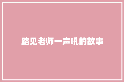 路见老师一声吼的故事 简历模板