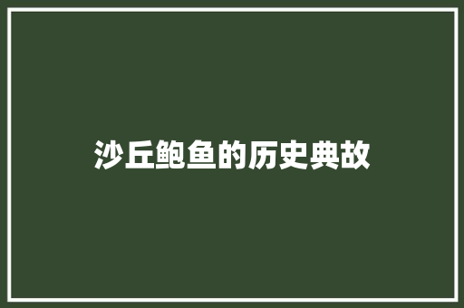 沙丘鲍鱼的历史典故 简历模板