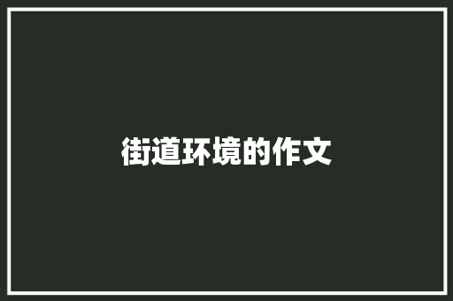 街道环境的作文