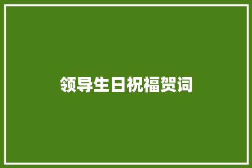 领导生日祝福贺词