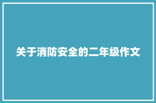 关于消防安全的二年级作文