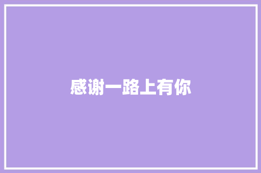 感谢一路上有你 范文赏析
